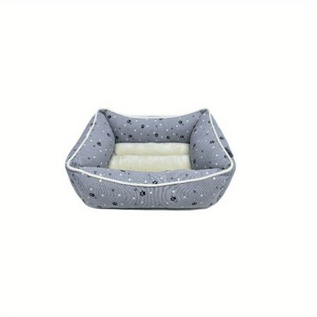 UltraPlush All-Over Paws & Dots Cuddler Pet Bed for Dogs and Cats - Cozy Durable Aluminum Alloy Steel Frame, Luxurious Starry Night Design with Soft Plush Fabric, Perfect for Sleep & Relaxation