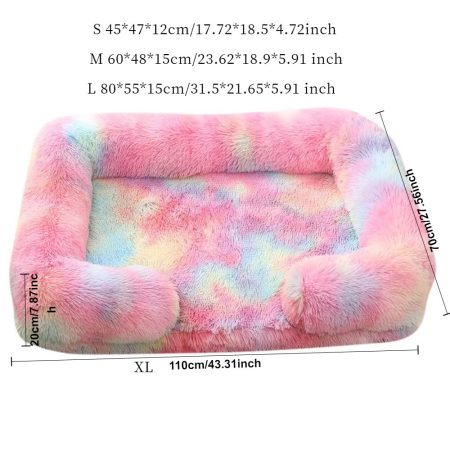 1pc Plush Circular Pet Bed, Dog Bed, Winter Dog Mat, Deep Sleep